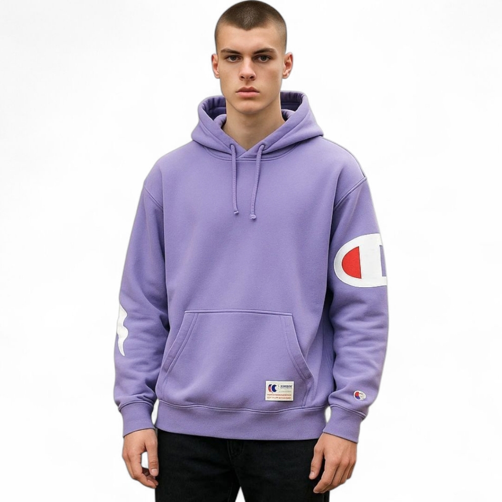 Supreme x Champion Hoodie FW18 Box Logo Rare Lavender Purple Collaboration Sz M‎